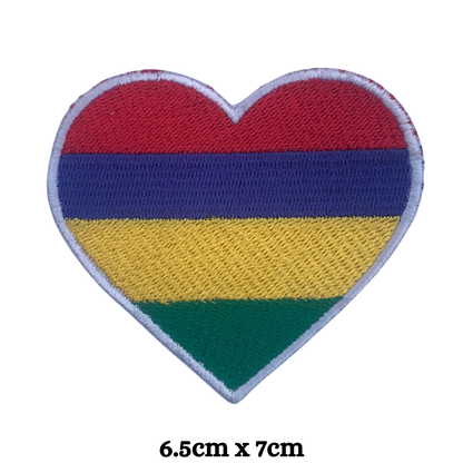 Country Heart Flag Patch – Embroidered Iron On / Sew On Heart Shaped National Flag Badge | All Countries Available | Jackets, Bags, Hats – Gift for Heritage, Travel & Flag Lovers (K-S)