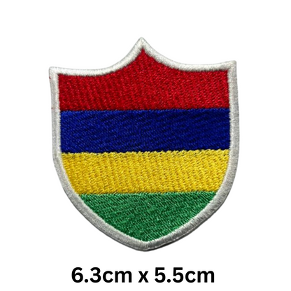 Shield Flag Patch – Embroidered Iron On / Sew On Shield Shaped National Flag Badge | All Countries Available | Heraldic Crest Patch for Jacket, Backpack, Biker Vest, Uniform – Choose Your Country (K-S)