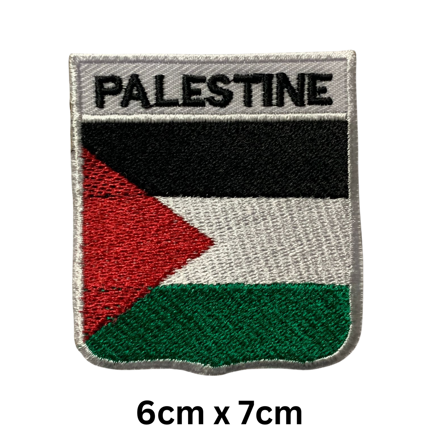 Shield Flag with Name Patch – Embroidered Iron On / Sew On Shield Shaped National Flag Badge with Country Name | All Countries | Badge for Jacket, Biker Vest, Backpack, Uniform (K-S)
