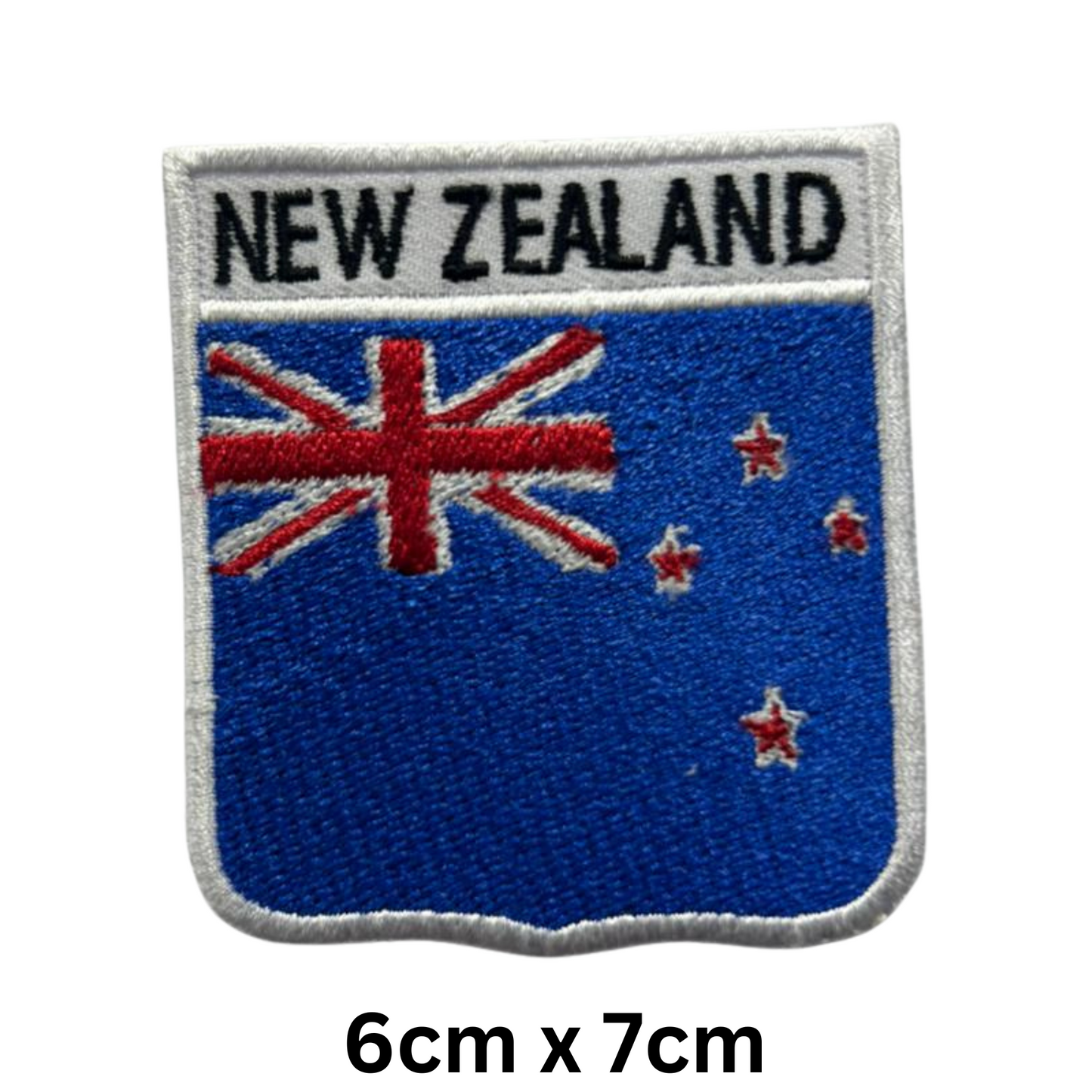 Shield Flag with Name Patch – Embroidered Iron On / Sew On Shield Shaped National Flag Badge with Country Name | All Countries | Badge for Jacket, Biker Vest, Backpack, Uniform (K-S)