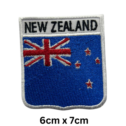 Shield Flag with Name Patch – Embroidered Iron On / Sew On Shield Shaped National Flag Badge with Country Name | All Countries | Badge for Jacket, Biker Vest, Backpack, Uniform (K-S)