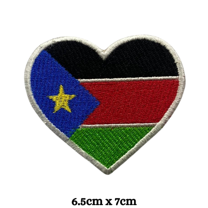 Country Heart Flag Patch – Embroidered Iron On / Sew On Heart Shaped National Flag Badge | All Countries Available | Jackets, Bags, Hats – Gift for Heritage, Travel & Flag Lovers (K-S)