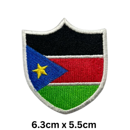 Shield Flag Patch – Embroidered Iron On / Sew On Shield Shaped National Flag Badge | All Countries Available | Heraldic Crest Patch for Jacket, Backpack, Biker Vest, Uniform – Choose Your Country (K-S)