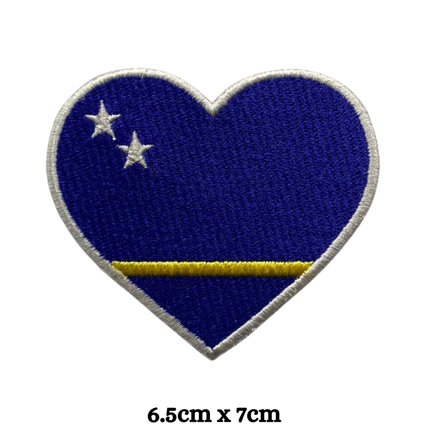 Country Heart Flag Patch – Embroidered Iron On / Sew On Heart Shaped National Flag Badge | All Countries Available | Jackets, Bags, Hats – Gift for Heritage, Travel & Flag Lovers (A-J)