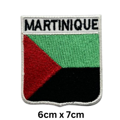 Shield Flag with Name Patch – Embroidered Iron On / Sew On Shield Shaped National Flag Badge with Country Name | All Countries | Badge for Jacket, Biker Vest, Backpack, Uniform (K-S)