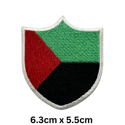 Shield Flag Patch – Embroidered Iron On / Sew On Shield Shaped National Flag Badge | All Countries Available | Heraldic Crest Patch for Jacket, Backpack, Biker Vest, Uniform – Choose Your Country (K-S)