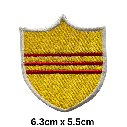 Shield Flag Patch – Embroidered Iron On / Sew On Shield Shaped National Flag Badge | All Countries Available | Heraldic Crest Patch for Jacket, Backpack, Biker Vest, Uniform – Choose Your Country (K-S)