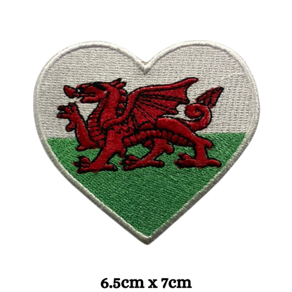 Country Heart Flag Patch – Embroidered Iron On / Sew On Heart Shaped National Flag Badge | All Countries Available | Jackets, Bags, Hats – Gift for Heritage, Travel & Flag Lovers (T-Z)