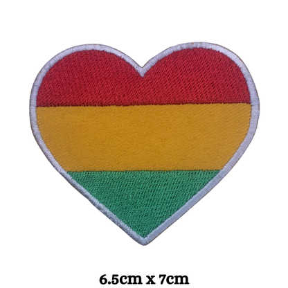 Bolivia Flag Embroidered Patch Set, Iron-On or Sew-On Applique Badges, Rectangle Shield Round Heart Shapes, National Flag Emblem for Jackets, Backpacks, Hats, Uniforms and Various Sizes