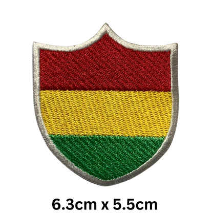 Shield Flag Patch – Embroidered Iron On / Sew On Shield Shaped National Flag Badge | All Countries Available | Heraldic Crest Patch for Jacket, Backpack, Biker Vest, Uniform – Choose Your Country (A-J)