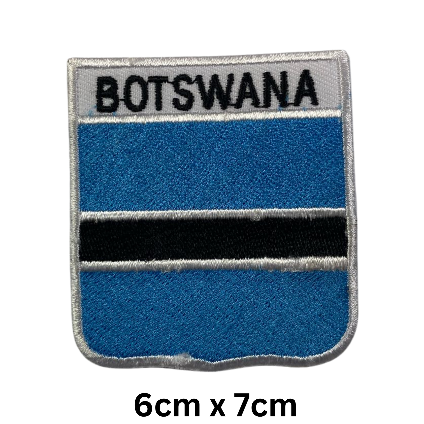 Shield Flag with Name Patch – Embroidered Iron On / Sew On Shield Shaped National Flag Badge with Country Name | All Countries | Badge for Jacket, Biker Vest, Backpack, Uniform (A-J)