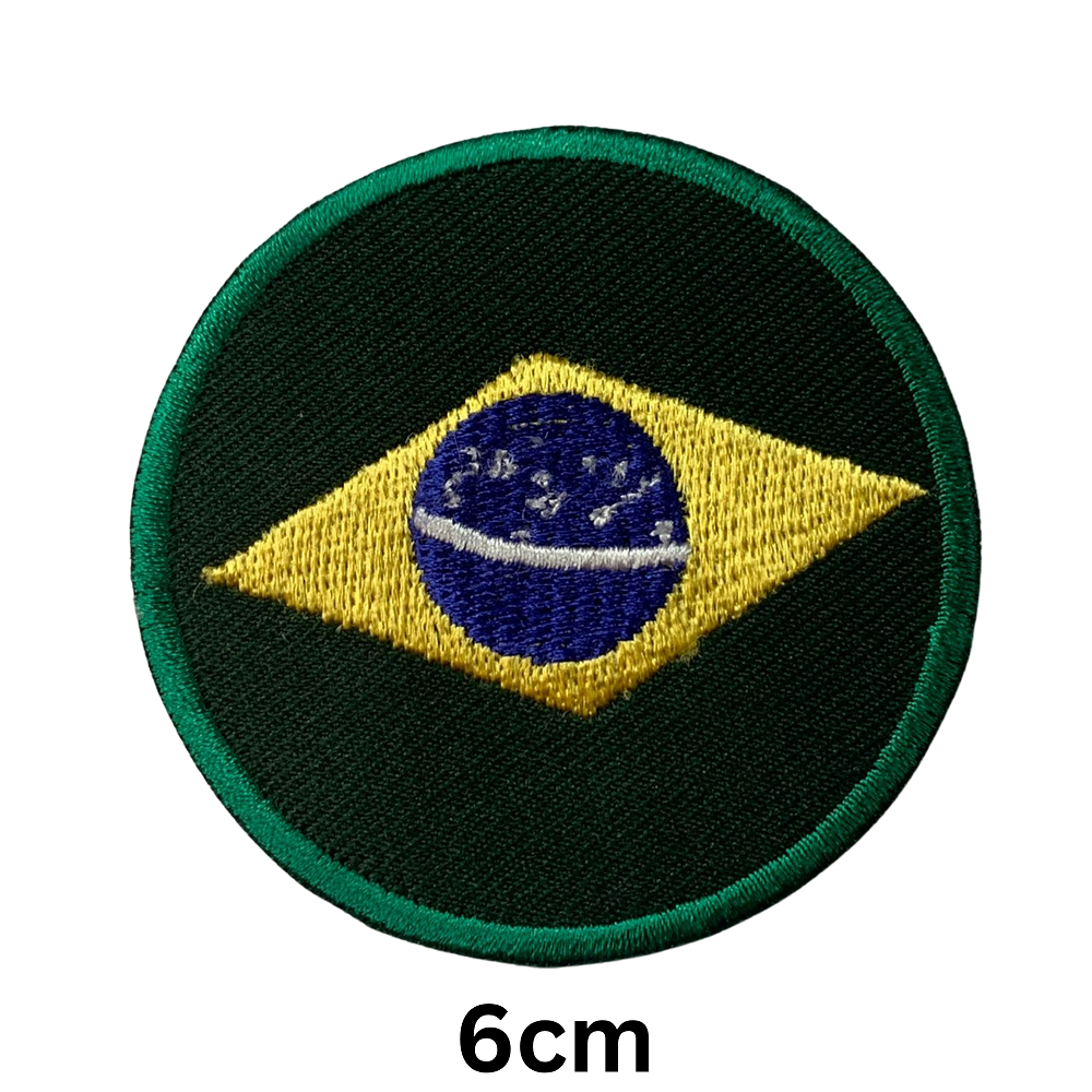 Round Flag Patch – 6cm Circular Embroidered Iron On / Sew On National Flag Badge | All Countries | Tactical Military Emblem for Hats, Jackets, Backpacks, Uniforms – Choose Your Country (A-J)