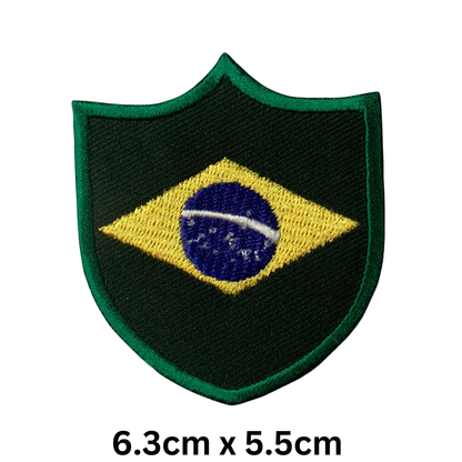 Shield Flag Patch – Embroidered Iron On / Sew On Shield Shaped National Flag Badge | All Countries Available | Heraldic Crest Patch for Jacket, Backpack, Biker Vest, Uniform – Choose Your Country (A-J)