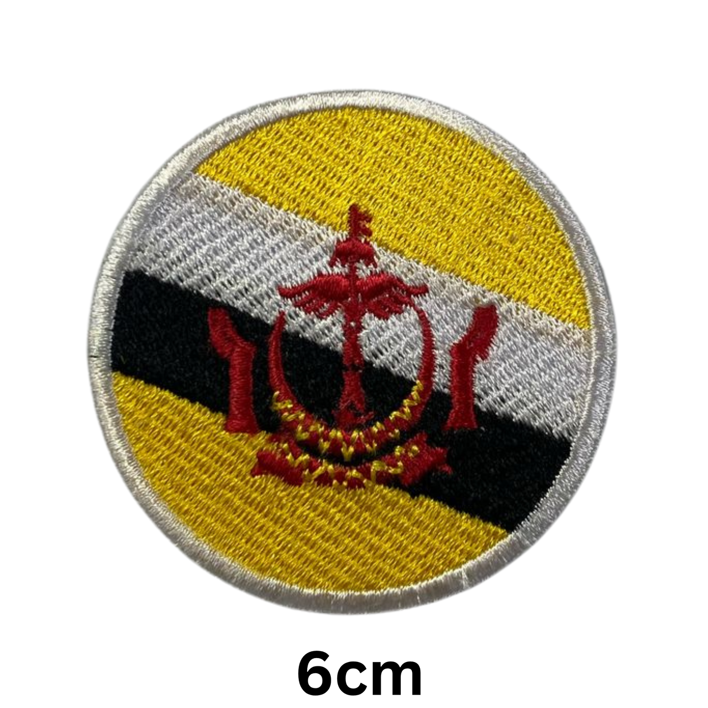 Round Flag Patch – 6cm Circular Embroidered Iron On / Sew On National Flag Badge | All Countries | Tactical Military Emblem for Hats, Jackets, Backpacks, Uniforms – Choose Your Country (A-J)