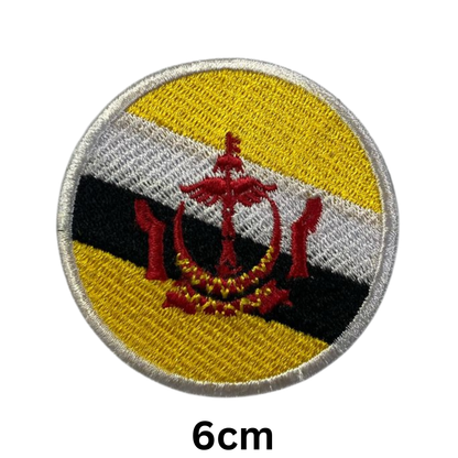 Round Flag Patch – 6cm Circular Embroidered Iron On / Sew On National Flag Badge | All Countries | Tactical Military Emblem for Hats, Jackets, Backpacks, Uniforms – Choose Your Country (A-J)
