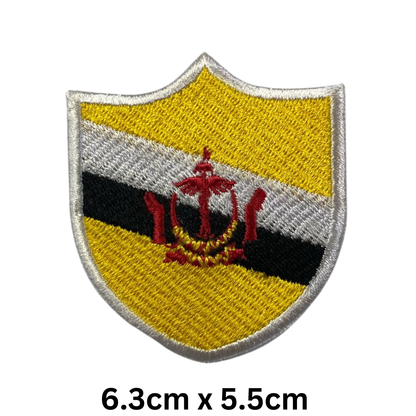 Shield Flag Patch – Embroidered Iron On / Sew On Shield Shaped National Flag Badge | All Countries Available | Heraldic Crest Patch for Jacket, Backpack, Biker Vest, Uniform – Choose Your Country (A-J)