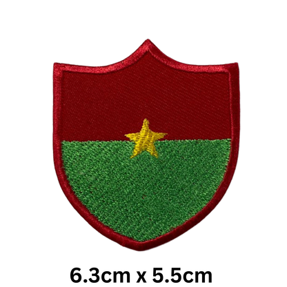 Shield Flag Patch – Embroidered Iron On / Sew On Shield Shaped National Flag Badge | All Countries Available | Heraldic Crest Patch for Jacket, Backpack, Biker Vest, Uniform – Choose Your Country (A-J)