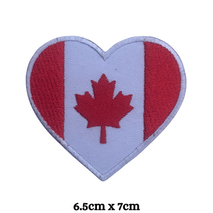 Country Heart Flag Patch – Embroidered Iron On / Sew On Heart Shaped National Flag Badge | All Countries Available | Jackets, Bags, Hats – Gift for Heritage, Travel & Flag Lovers (A-J)