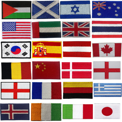 Country Flag Embroidered Patch – Iron On / Sew On National Flag Badge | All Countries Available | Jacket, Backpack, Hat, Uniform – Choose Your Country (T-Z)