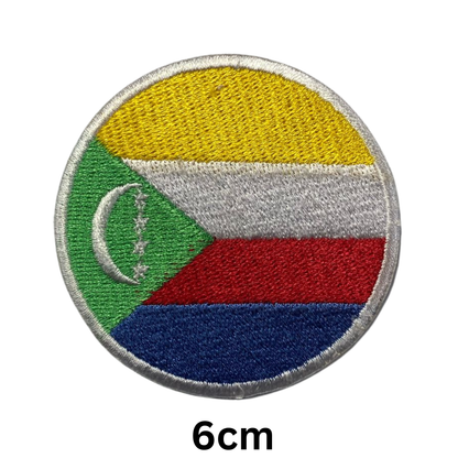 Round Flag Patch – 6cm Circular Embroidered Iron On / Sew On National Flag Badge | All Countries | Tactical Military Emblem for Hats, Jackets, Backpacks, Uniforms – Choose Your Country (A-J)