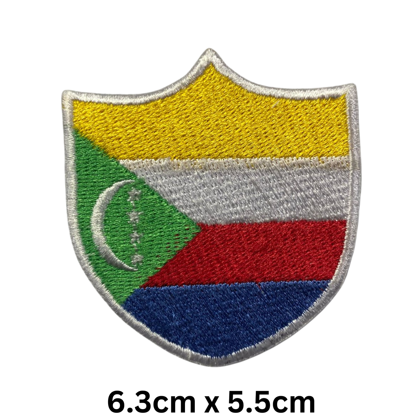 Shield Flag Patch – Embroidered Iron On / Sew On Shield Shaped National Flag Badge | All Countries Available | Heraldic Crest Patch for Jacket, Backpack, Biker Vest, Uniform – Choose Your Country (A-J)
