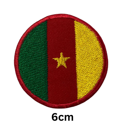 Round Flag Patch – 6cm Circular Embroidered Iron On / Sew On National Flag Badge | All Countries | Tactical Military Emblem for Hats, Jackets, Backpacks, Uniforms – Choose Your Country (A-J)