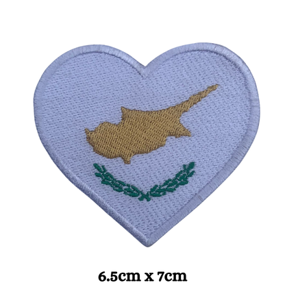 Country Heart Flag Patch – Embroidered Iron On / Sew On Heart Shaped National Flag Badge | All Countries Available | Jackets, Bags, Hats – Gift for Heritage, Travel & Flag Lovers (A-J)