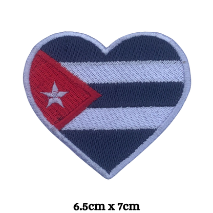 Country Heart Flag Patch – Embroidered Iron On / Sew On Heart Shaped National Flag Badge | All Countries Available | Jackets, Bags, Hats – Gift for Heritage, Travel & Flag Lovers (A-J)