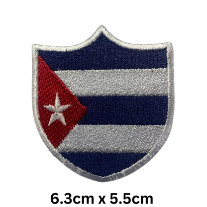 Shield Flag Patch – Embroidered Iron On / Sew On Shield Shaped National Flag Badge | All Countries Available | Heraldic Crest Patch for Jacket, Backpack, Biker Vest, Uniform – Choose Your Country (A-J)