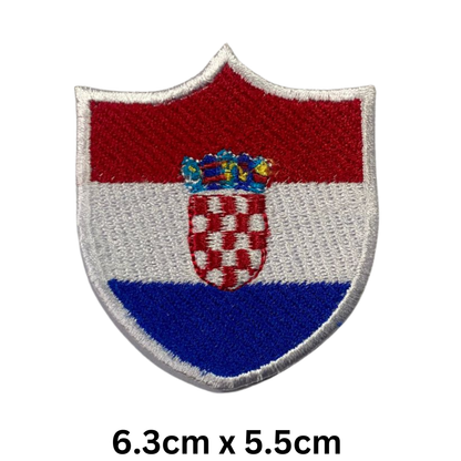 Shield Flag Patch – Embroidered Iron On / Sew On Shield Shaped National Flag Badge | All Countries Available | Heraldic Crest Patch for Jacket, Backpack, Biker Vest, Uniform – Choose Your Country (A-J)