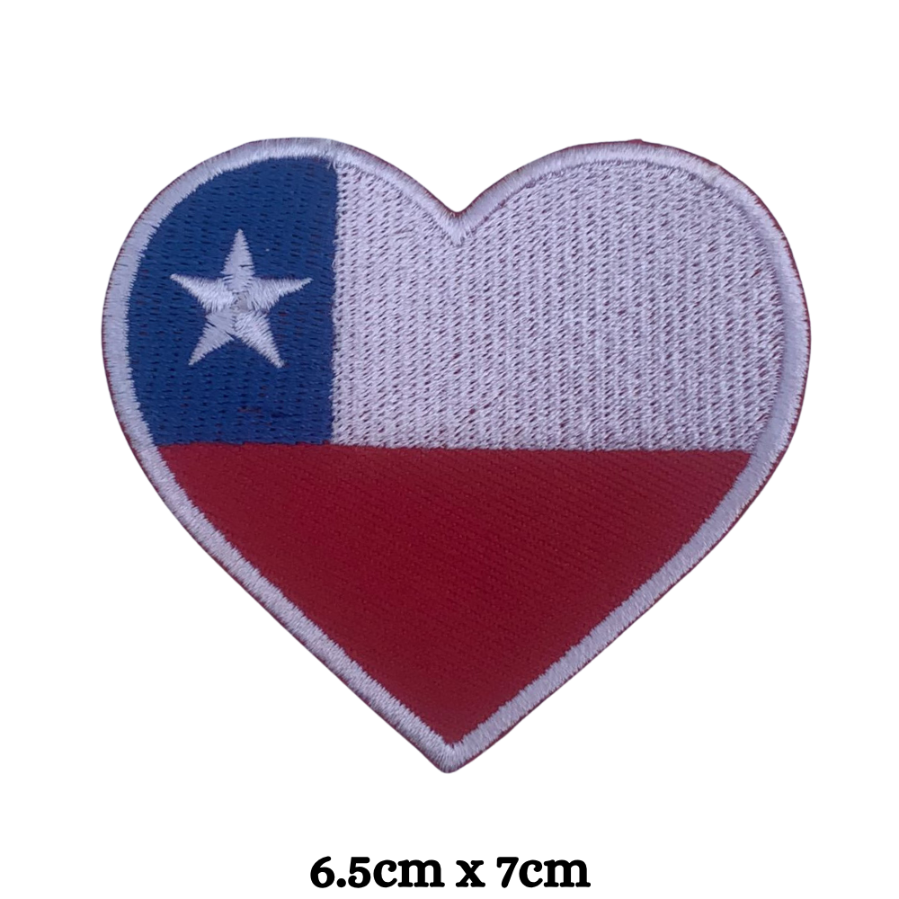 Country Heart Flag Patch – Embroidered Iron On / Sew On Heart Shaped National Flag Badge | All Countries Available | Jackets, Bags, Hats – Gift for Heritage, Travel & Flag Lovers (A-J)