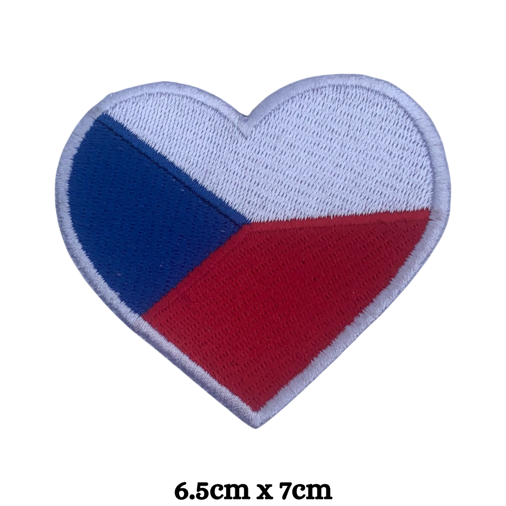 Country Heart Flag Patch – Embroidered Iron On / Sew On Heart Shaped National Flag Badge | All Countries Available | Jackets, Bags, Hats – Gift for Heritage, Travel & Flag Lovers (A-J)