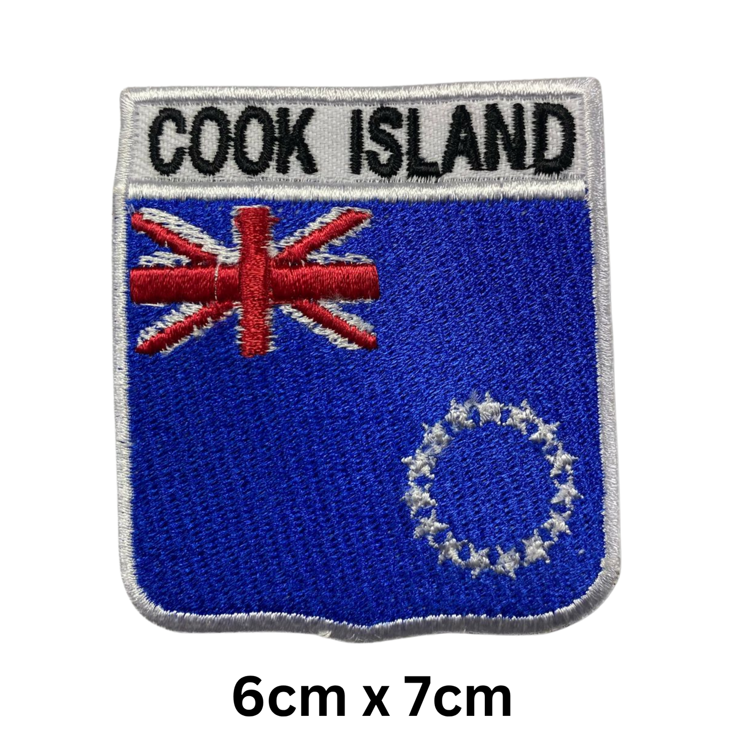 Shield Flag with Name Patch – Embroidered Iron On / Sew On Shield Shaped National Flag Badge with Country Name | All Countries | Badge for Jacket, Biker Vest, Backpack, Uniform (A-J)