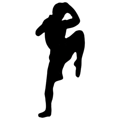Black Fighter Pose Muay Thai Embroidery Iron-On Patches for Clothing Sew-On Applique for DIY Crafts Denim Jackets Jeans Backpacks