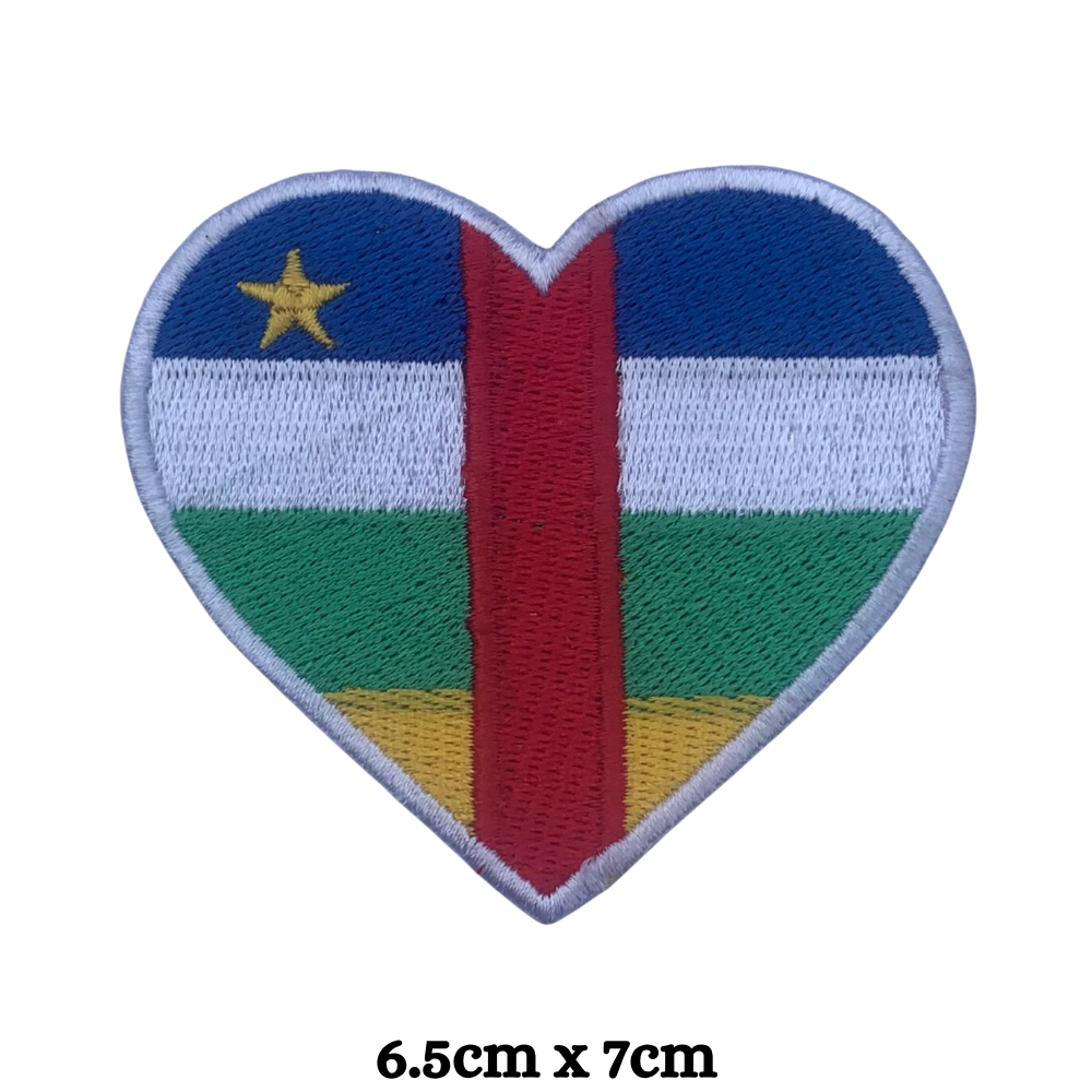 Country Heart Flag Patch – Embroidered Iron On / Sew On Heart Shaped National Flag Badge | All Countries Available | Jackets, Bags, Hats – Gift for Heritage, Travel & Flag Lovers (A-J)
