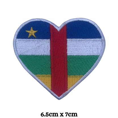 Country Heart Flag Patch – Embroidered Iron On / Sew On Heart Shaped National Flag Badge | All Countries Available | Jackets, Bags, Hats – Gift for Heritage, Travel & Flag Lovers (A-J)