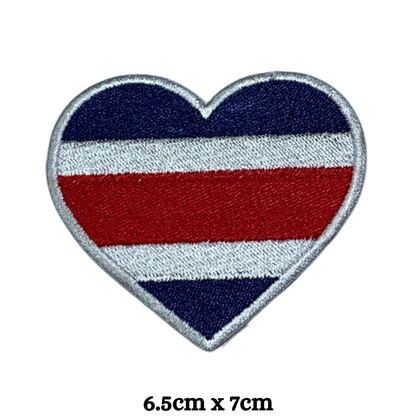 Country Heart Flag Patch – Embroidered Iron On / Sew On Heart Shaped National Flag Badge | All Countries Available | Jackets, Bags, Hats – Gift for Heritage, Travel & Flag Lovers (A-J)