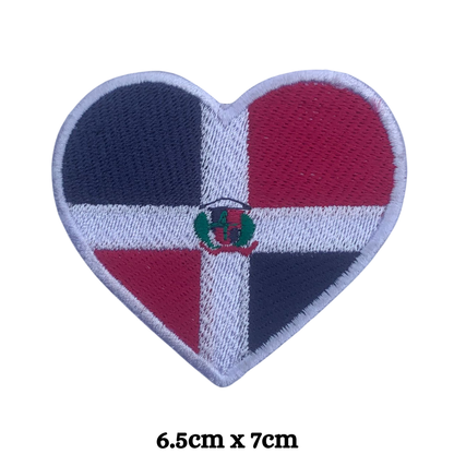 Country Heart Flag Patch – Embroidered Iron On / Sew On Heart Shaped National Flag Badge | All Countries Available | Jackets, Bags, Hats – Gift for Heritage, Travel & Flag Lovers (A-J)