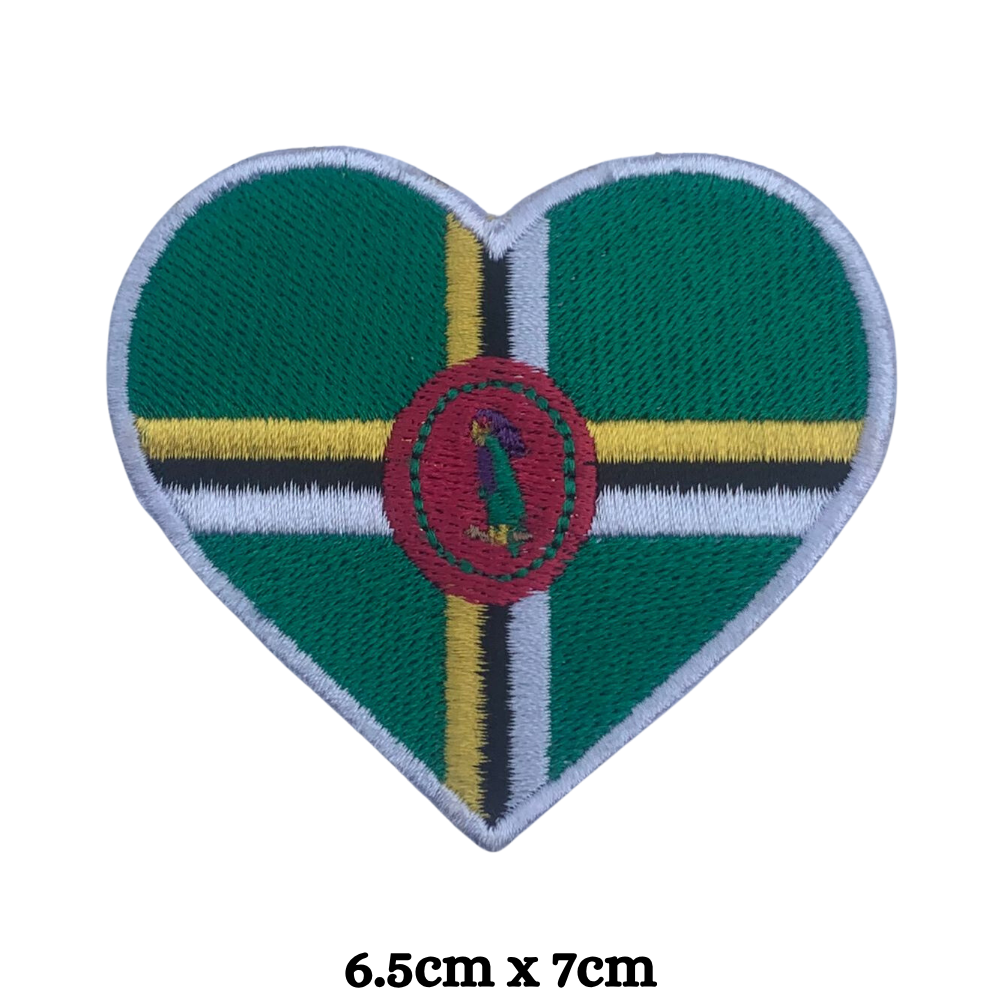 Country Heart Flag Patch – Embroidered Iron On / Sew On Heart Shaped National Flag Badge | All Countries Available | Jackets, Bags, Hats – Gift for Heritage, Travel & Flag Lovers (A-J)