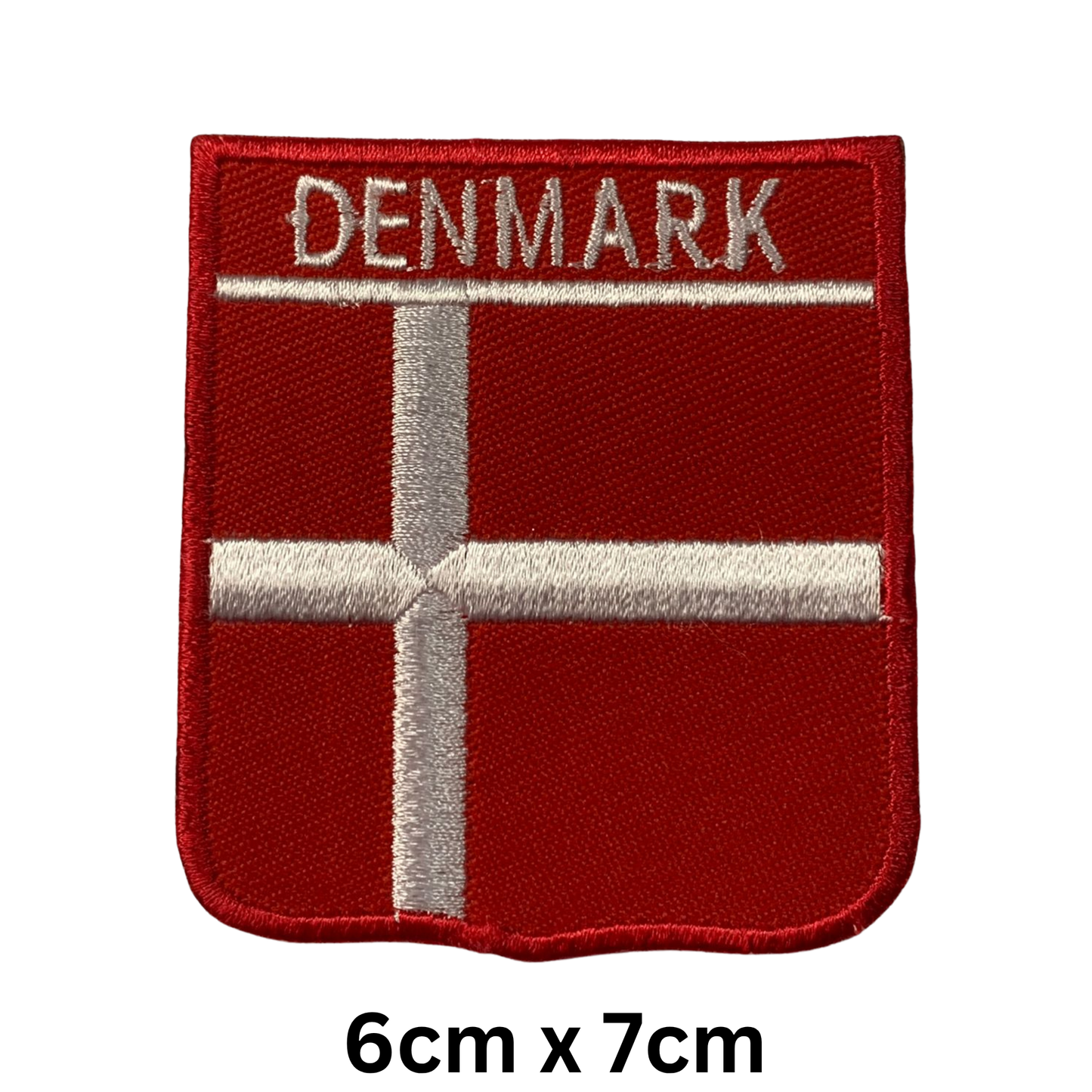 Shield Flag with Name Patch – Embroidered Iron On / Sew On Shield Shaped National Flag Badge with Country Name | All Countries | Badge for Jacket, Biker Vest, Backpack, Uniform (A-J)