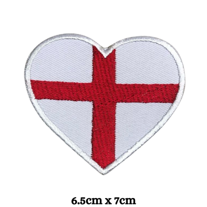 Country Heart Flag Patch – Embroidered Iron On / Sew On Heart Shaped National Flag Badge | All Countries Available | Jackets, Bags, Hats – Gift for Heritage, Travel & Flag Lovers (A-J)