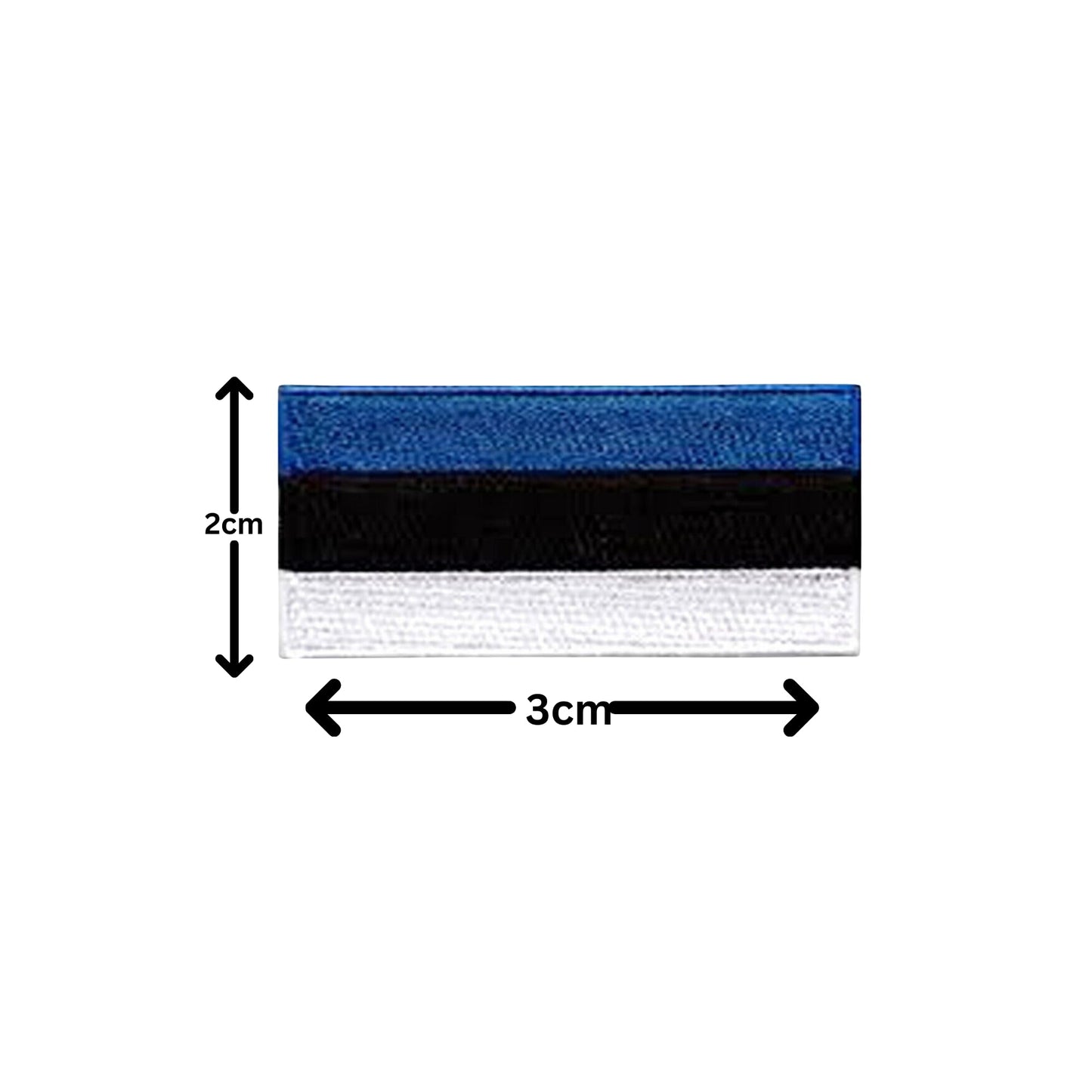 Estonia Flag Embroidered Patch Set, Iron-On or Sew-On Applique Badges, Rectangle Shield Round Heart Shapes, for Jackets, Backpacks, Hats, Uniforms and Various Sizes