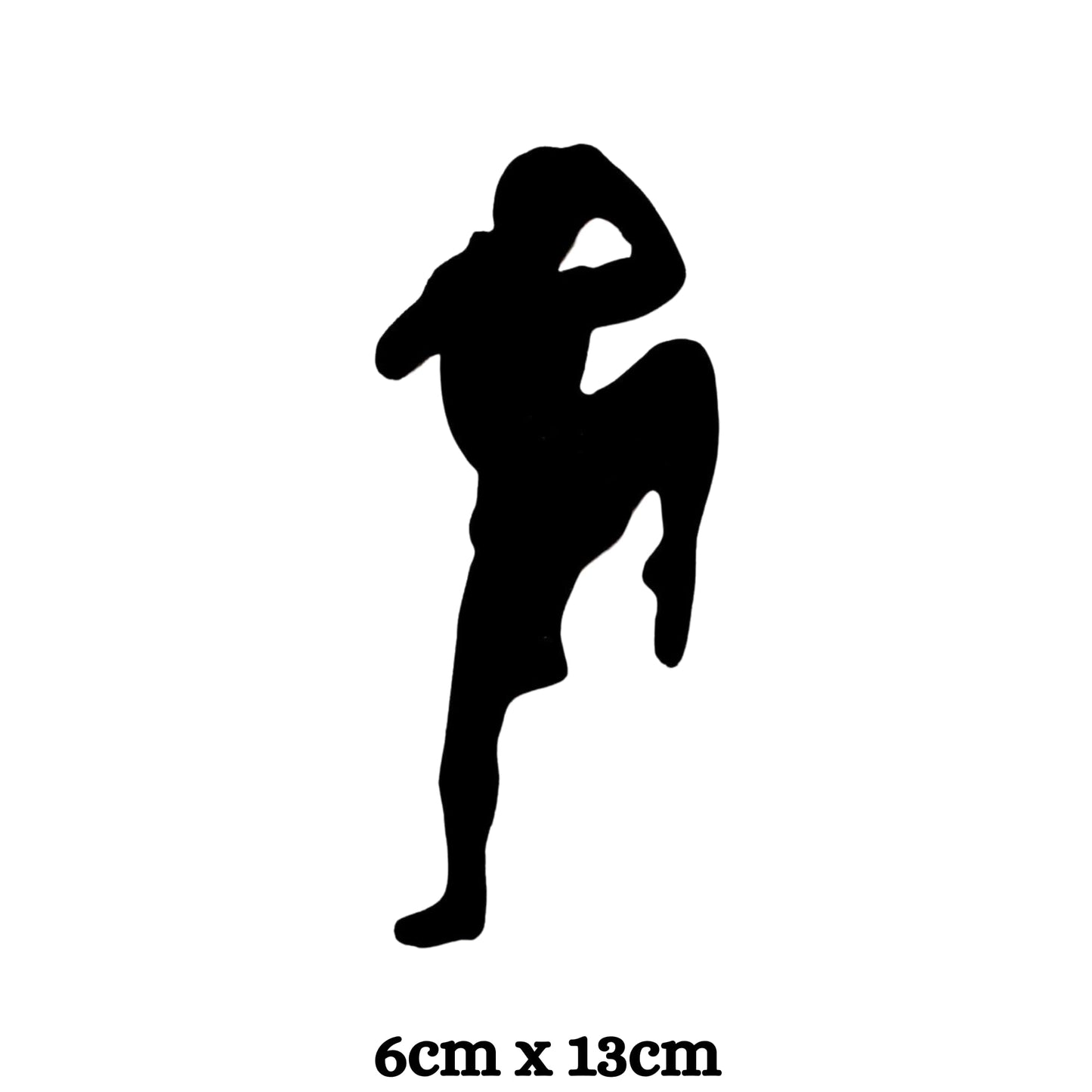 Black Fighter Pose Muay Thai Embroidery Iron-On Patches for Clothing Sew-On Applique for DIY Crafts Denim Jackets Jeans Backpacks