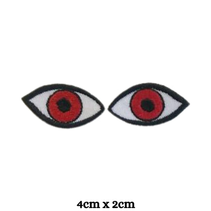Mini Red Eye Evil Eye Zombie Embroidery Iron-On Patches for Clothing Sew-On Applique for DIY Crafts Denim Jackets Jeans Backpacks