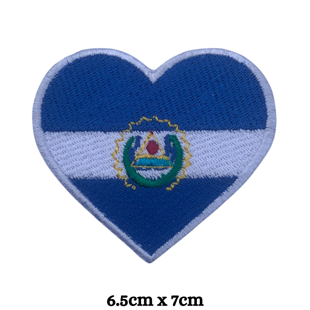 Country Heart Flag Patch – Embroidered Iron On / Sew On Heart Shaped National Flag Badge | All Countries Available | Jackets, Bags, Hats – Gift for Heritage, Travel & Flag Lovers (A-J)