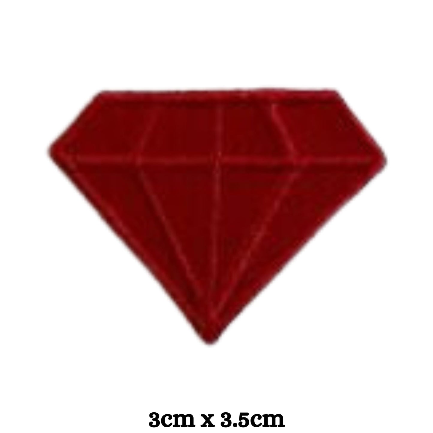 Red Diamond Embroidery Iron-On Patches for Clothing Sew-On Applique for DIY Crafts Denim Jackets Jeans Backpacks