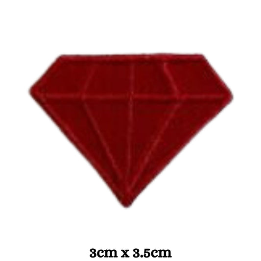 Red Diamond Embroidery Iron-On Patches for Clothing Sew-On Applique for DIY Crafts Denim Jackets Jeans Backpacks