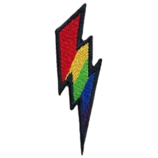 Lightning Bold Symbol Colourful Embroidery Iron-On Patches for Clothing Sew-On Applique for DIY Crafts Denim Jackets Jeans Backpacks