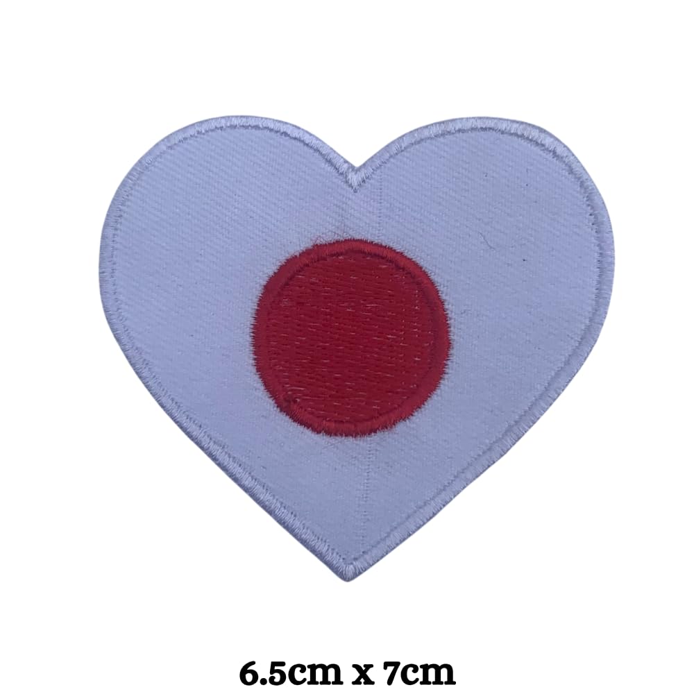 Japan Flag Embroidered Patches, Iron-On/Sew-On Applique, Shield, Round, Heart and Rectangle Flag Badges for Jackets, Bags, Uniforms, Various Sizes
