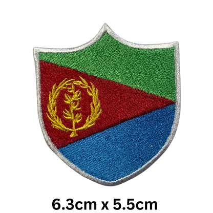 Shield Flag Patch – Embroidered Iron On / Sew On Shield Shaped National Flag Badge | All Countries Available | Heraldic Crest Patch for Jacket, Backpack, Biker Vest, Uniform – Choose Your Country (A-J)